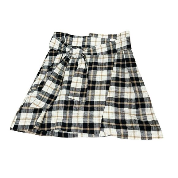 Zara Skirt Womens Small Plaid Pleated Academia School Girl Preppy‎ Retro Tie - Picture 3 of 10